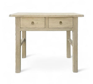 Table Two Draw Console Elm [sz:90cm X 30cm X 85cm]